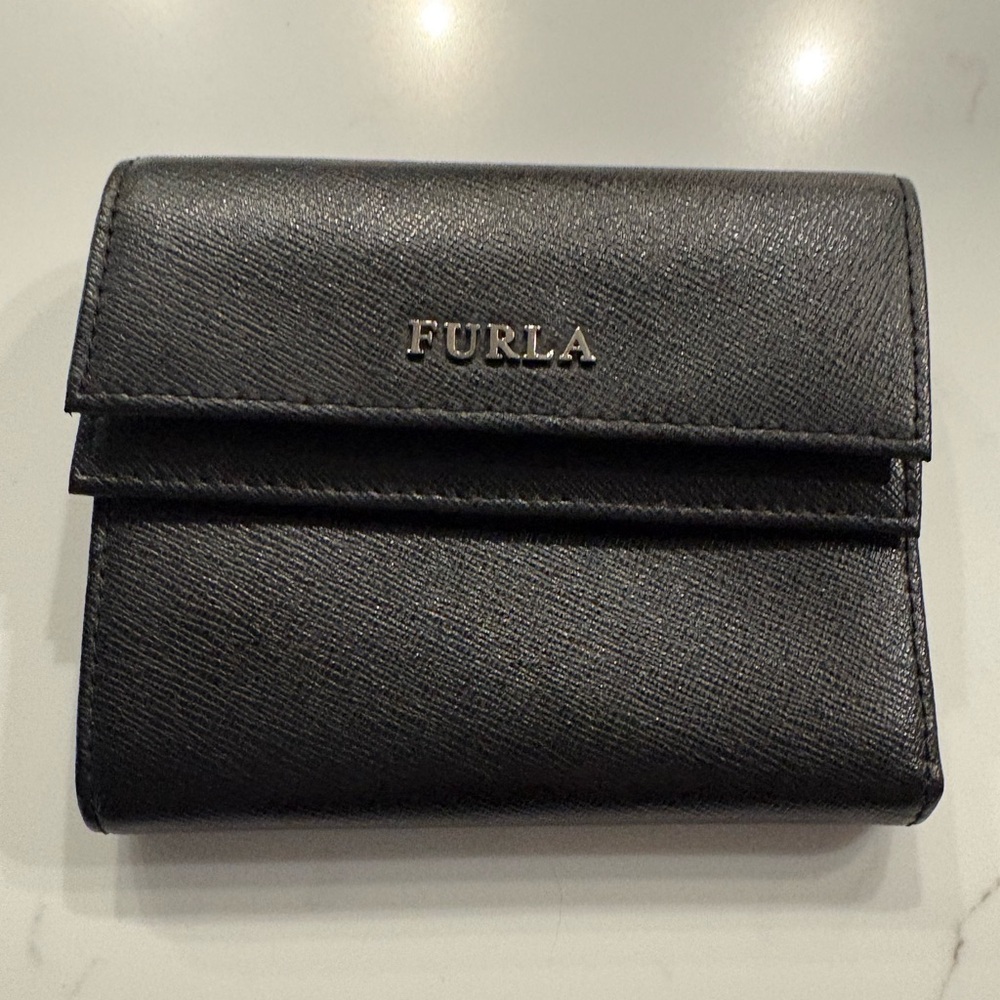 Furla Black Leather Wallet, Made in Italy